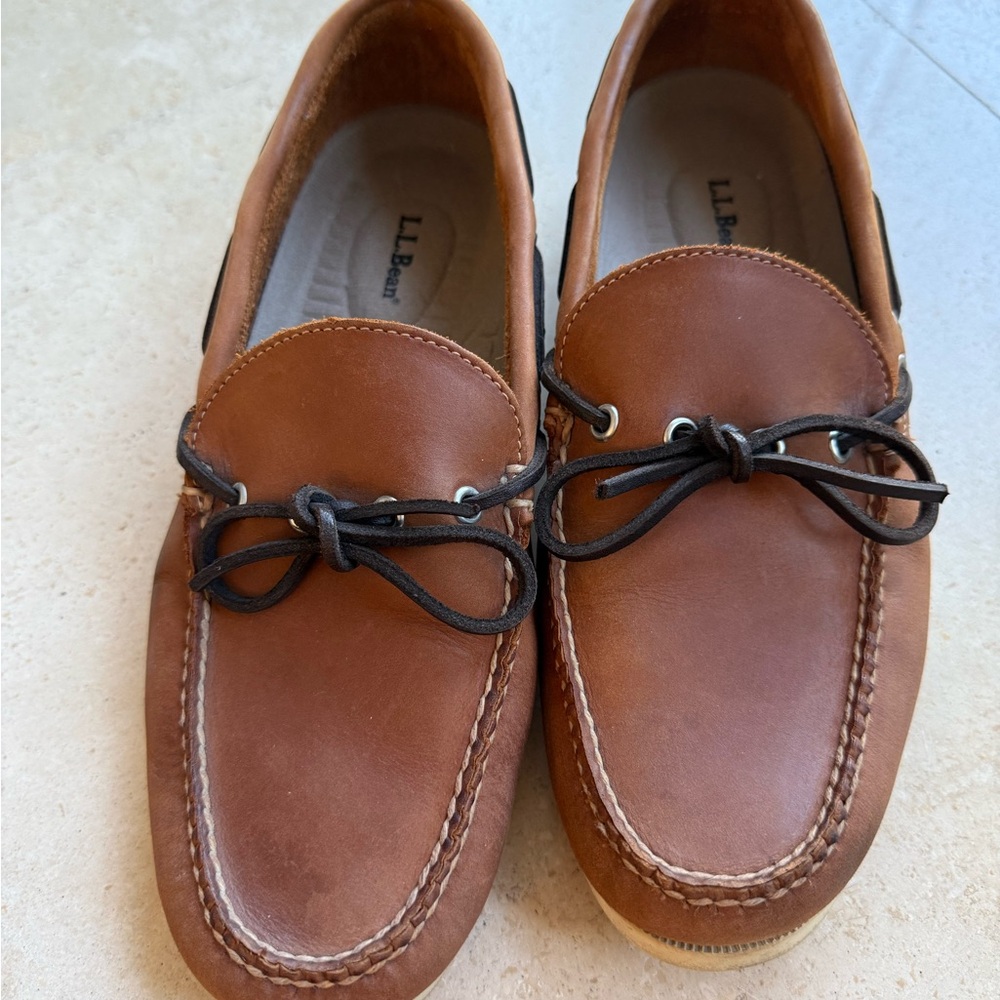 L.L. Bean Men's Brown Leather Boat Shoes